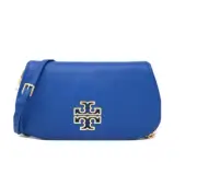 Tory Burch Brittenclutch Bondi Blue Gold Chain Strap Crossbody Clutch Bag