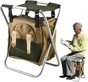 Backpack Stool - Garden Tool Bag and Stool, Folding Garden Stool and Tool Bag | Garden Tool Bag and Stool Garden Tool Organizer, Camping Stool, Garden Tool Carrier, Portable Chair Seat for Fishing and