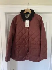 NWT Barbour Pilton Diamond Quilt Jacket Plaid Lining Women’s Size US 14 UK 18