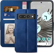 YATWIN Mobile Phone Case for Google Pixel 7 Pro Case, Flip Case Google Pixel 7 Pro Premium Leather Wallet Protective Case [Card Slot] [Magnet] [Stand] Mobile Phone Case for Google Pixel 7 Pro, Blue