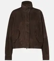 [Brunello Cucinelli] Brunello Cucinelli Suede bomber jacket AU 18 brown