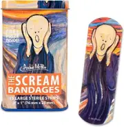NEW - Archie McPhee 15 x Large Sterile Scream Bandages in tin storage case