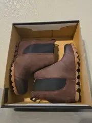 Sorel Lea Wedge Distressed Redwood Leather Heel Wedge Boots ! Women's Size US 9!