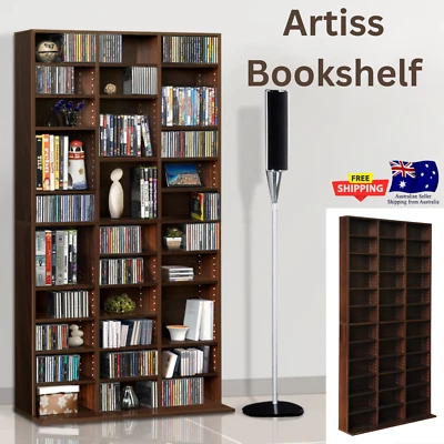 Artiss Bookshelf CD Storage Rack DVD Books Memorabilia Showcase- BERT Brown
