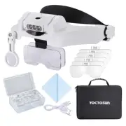 Magnifying Glasses with Light 1X-14X, Rechargeable LED Headband Magnifier wit...