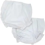 [IC Collections] I.C. Collections Baby Girls White Double Seat Diaper Cover Bloomers