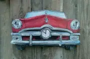 Hand made wood painted Hot Rod 50s ford clock Rat Rod Rat Fink Kustom kulture