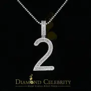White Sterling Silver Baguette Numeric '2' Pendant with 4.50ct Cubic Zirconia