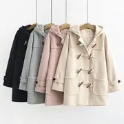 Hooded Toggle Coat Almond - M