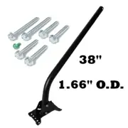 Black 38" J Pipe Mast Dish Mount 1.66" OD Antenna Satellite Roof or Side House
