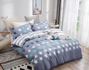Stars Quilt/Doona/Duvet Cover (Queen Size Bed) M429 Grey
