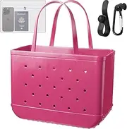 [lulurelax] Beach Bag Rubber Tote Bag for Women, Large Waterproof Tote Bag for Beach,19 * 9 * 14