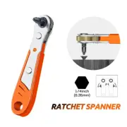 Hexagon Ratchet Spanner Mini Quick Release Socket Tool Repair Wrench Screwdriver