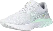 [Nike] Women's React Infinity Flyknit 3 Running Shoes, Pure Platinum/Mint Foam-White, 6.5 M US