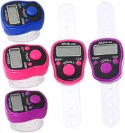 Kisangel 5pcs Finger Counter Electronic Handheld Clicker Mixed Colors for Convenient Counting for Sports Events and Daily Use Night Light Feature Included