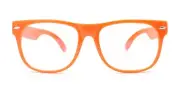 KIDS GLASSES ORANGE CLEAR LENS PROTECT CHILD'S EYES FROM UVB UVA WITH POUCH