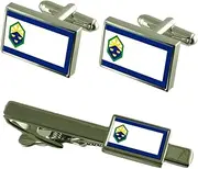 [Select Gifts] Colorado Springs City USA Flag Cufflinks Tie Clip Box Gift Set