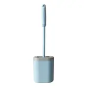Silicone Toilet Brush Wall Mount Flat Head Soft Bristles Brush With Holder Household Bathroom WC Gap Quick Drain Cleaning Brush