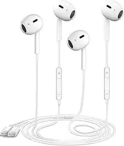 2 Packs Wired Earbuds Headphones for iPhone with Built-in Mic & Volume Control Plug & Play HiFi Stereo Nosie Reduction Earphone Compatible with iPhone 14/13/12/11/XR/XS/X/8/7/SE Support All iOS System