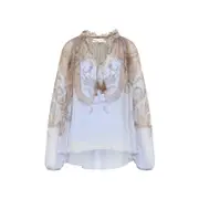 [Zimmermann] Zimmermann-Lilac Paisley Hypnotic Billow Blouse-Donna 2 NUM