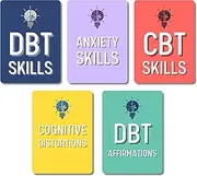 DBT Flashcards - Dialectical Behavior Therapy Coping Skills Cards | CBT Skills | Anxiety Coping Skills | Cognitive Distortions | DBT Affirmations | Mental Health Counseling Card Deck - 95 DBT Cards