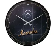 Nostalgic Art 30cm Mercedes-Benz Silver/Gold Round Quartz Home/Office Wall Clock