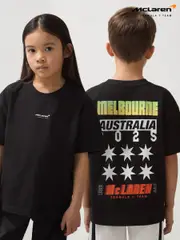 Reiss Black Melbourne 3-9 yrs McLaren F1 Team Melbourne T-Shirt Unisex Fit (F27876) | $55