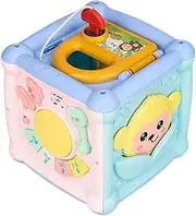 Activity Cube - Busy Activity Drum Hexahedron - Educational Learning Toys Improve Fine Motor Skills, Montessori Airplane Travel Sensory