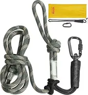 VEVOR Tree Stand Safety Rope, 9 ft/2.7 m Treestand Lifeline Rope 30KN Breaking Tension, 0.6'' Hunting Safety Line with Prusik Knot, 2pcs Carabiner and Silencer, for Treestrap and Climbing