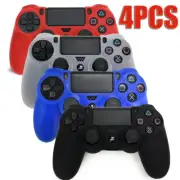 4PC Silicone Soft Rubber Case Cover for Sony PS4 Controller Black,Red,White,Blue