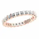 1.40 Ct Princess Diamond U-Prong Eternity Wedding Band Ring 14k Rose Gold F VS2