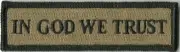 VELCRO® BRAND Fastener Morale Patch In God We Trust COYOTE 3.75x1"