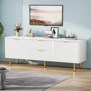 LevedeTV Unit Cabinet Entertainment Stand Table Cabinets Storage with 2 drawers