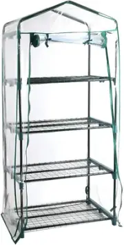 Mini Greenhouse, 4-Tier Frame Tunnel Green House Garden Shed Tent Gardening Supp