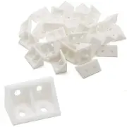 Pcs 0.7" White Plastic Right Angle Bracket L Brackets, 90 Degree 20 No Screws