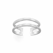 Sterling Silver Polished Double Row Toe Ring