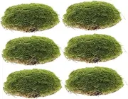 Cabilock 6Pcs Artificial Mossy Stones for Home Decor Lifelike Faux Moss Rocks for Micro Landscape Bonsai Fish Tank Decoration Decorative Props for Gardens and Courtyards