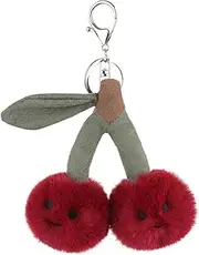 Cherry Cute Keychain, Soft Stuffed Plush Keychain Toys for Kids' Backpack Purse, Red 3.9 Inches