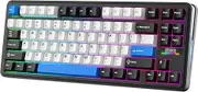 EPOMAKER TH85 QMK/VIA Wireless Mechanical Keyboard, USB/2.4Ghz/Bluetooth Gaming Keyboard, Hot Swappable Custom Keyboard, Gasket Creamy Keyboard for PC/Mac/Office/Gaming (Black&White&Blue)