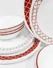 ❤️ NEW 12-pc Corelle CRIMSON TRELLIS DINNERWARE SET Dinner Lunch PLATES & BOWLS