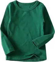 [HahaNice] Boys Long Sleeve T Shirt Kids Plain Basic Girls Tops 18M-7Y