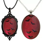 Bat Pendant Necklace Girl Bat Glass Pendant Necklace Halloween Necklace for Men