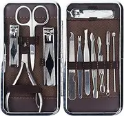 KLVN 12 pcs Manicure Set Tool Multi-Function Nail Tool Stainless Steel Nail Trim Nail Clippers Scissors Tweezers Tool