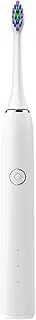 HELICIA Electric Sonic Toothbrush with 3 Modes, 2 Replacement Brush Heads, 2 Minute Automatic Timing Function, Ergonomic Design, White