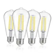 Dusk to Dawn Outdoor Sensor ST19 LED Edison 4 Count (Pack of 1) 60w Daylight