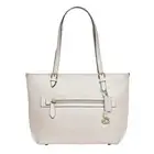 Coach Taylor Tote Bag Polished Pebbled Leather Bag Chalk CC395