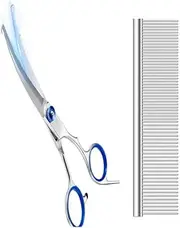 2 Pieces Of pet Scissors With Steel Comb, Heavy-Duty Titanium Pet Grooming Trim Kit, Professional Thinning Scissors, Bending Scissors With Comb For Dogs And Cats