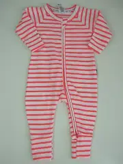 Bonds Baby Long Sleeve 2 Way Zip Wondersuit Romper size 000 Fluro Pink White