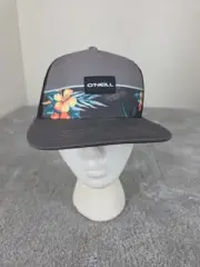 O'Neill Hyperfreak Trucker Tropical Grey Black Mens Snapback Cap Hat New