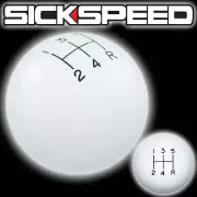 WHITE OL' SKOOL SHIFT KNOB FOR 5 SPEED SHORT THROW SHIFTER SELECTOR 10X1.5 S02 (for: Honda)